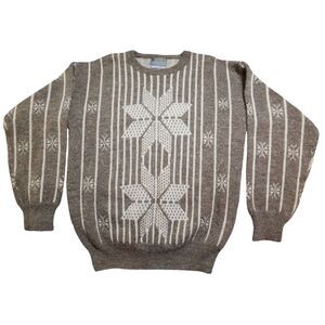 Le Tigre Nordic Lites Sweater Vintage 90s Snowflake Mens Medium